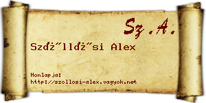 Szőllősi Alex névjegykártya